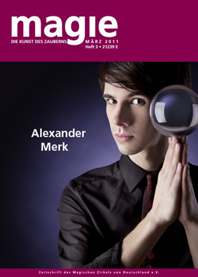 Alexander Merk ist auf dem Cover der "Magie", der Zeitschrift des Magischen Zirkels von Deutschland